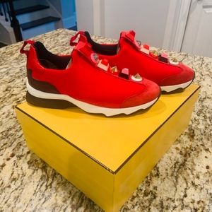 FENDI SNEAKER SHOES,SIZE 37,RED COLOR